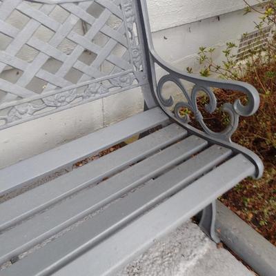 Vintage Cast Frame and Wood Slat Garden Bench Choice A