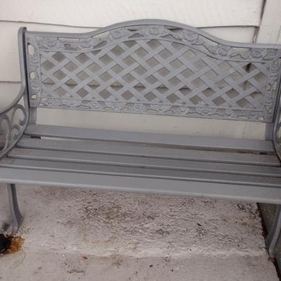 Vintage Cast Frame and Wood Slat Garden Bench Choice A