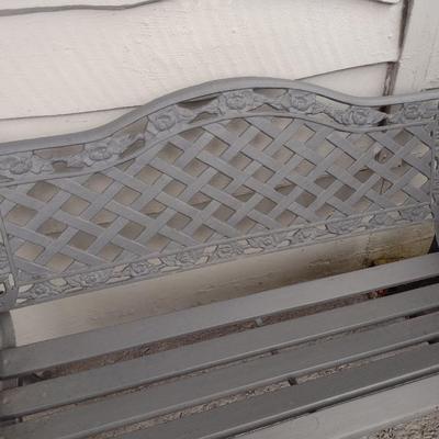 Vintage Cast Frame and Wood Slat Garden Bench Choice A