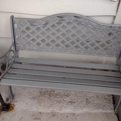 Vintage Cast Frame and Wood Slat Garden Bench Choice A