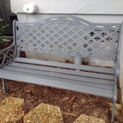 Vintage Cast Frame and Wood Slat Garden Bench Choice B