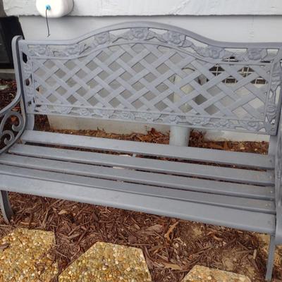 Vintage Cast Frame and Wood Slat Garden Bench Choice B
