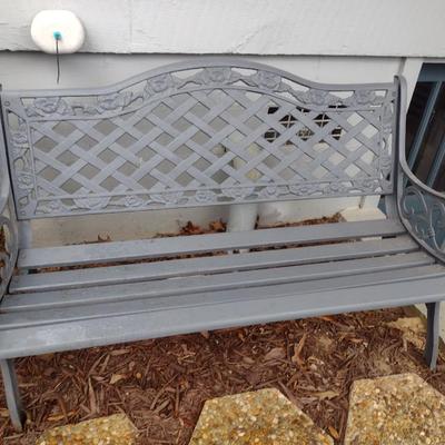 Vintage Cast Frame and Wood Slat Garden Bench Choice B
