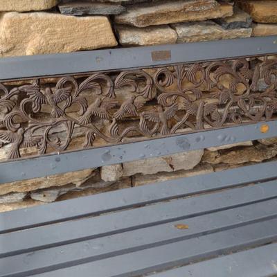 Vintage Cast Frame and Wood Slat Garden Bench Choice C