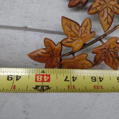 Metal Art Wall Decor with Wood Grain Finish