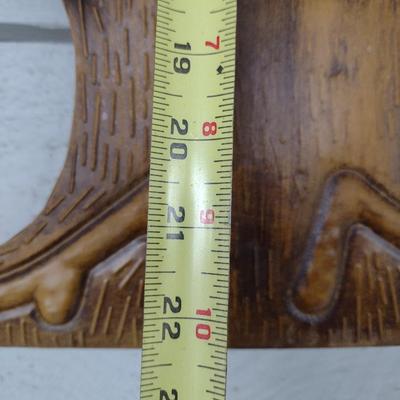 Metal Art Wall Decor with Wood Grain Finish