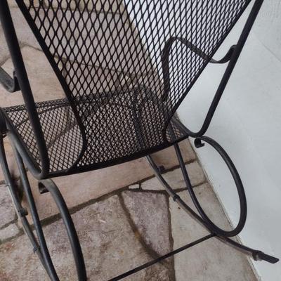 Vintage Wrought Metal Frame Rocker with Mesh Seat and Back Choice A