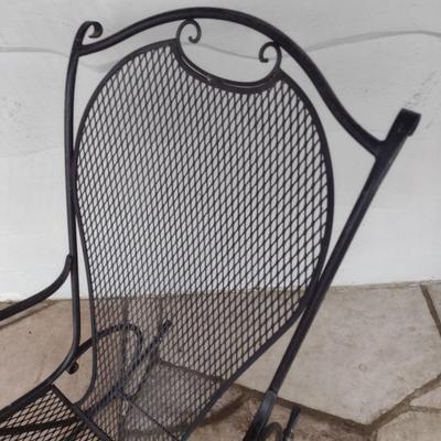 Vintage Wrought Metal Frame Rocker with Mesh Seat and Back Choice A