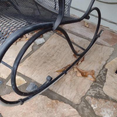 Vintage Wrought Metal Frame Rocker with Mesh Seat and Back Choice C