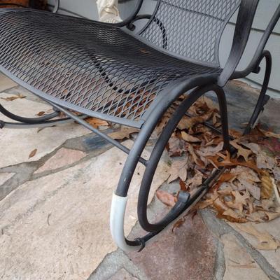 Vintage Wrought Metal Frame Rocker with Mesh Seat and Back Choice D