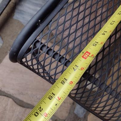 Vintage Wrought Metal Frame Bench with Mesh Seat and Back