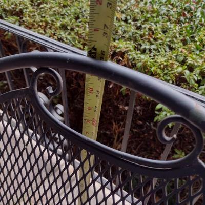 Vintage Wrought Metal Frame Flat Bottom Rocker with Mesh Seat and Back