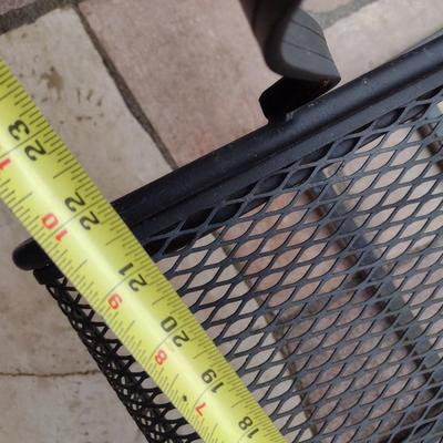 Vintage Wrought Metal Frame Chair with Mesh Seat and Back