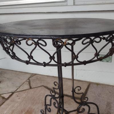 Vintage Wrought Metal Frame Table