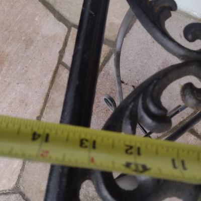 Vintage Wrought Metal Frame Ornate Top Plant Table