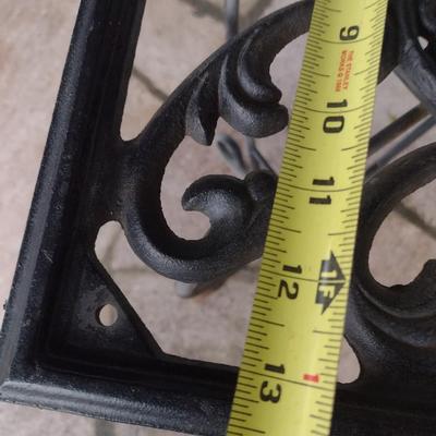 Vintage Wrought Metal Frame Ornate Top Plant Table