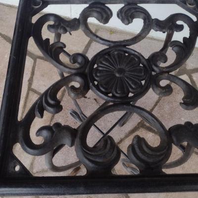 Vintage Wrought Metal Frame Ornate Top Plant Table