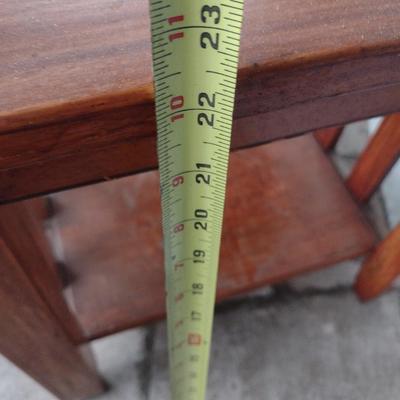 Solid Wood Arts and Crafts Style Side Table Possible Teak Wood