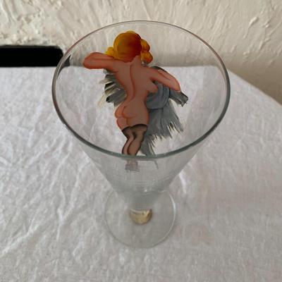 Vintage GIrlie Beer glass