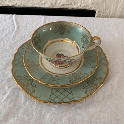 Seltmann Weiden Bavaria tea cup saucer plate set trio golden accents German