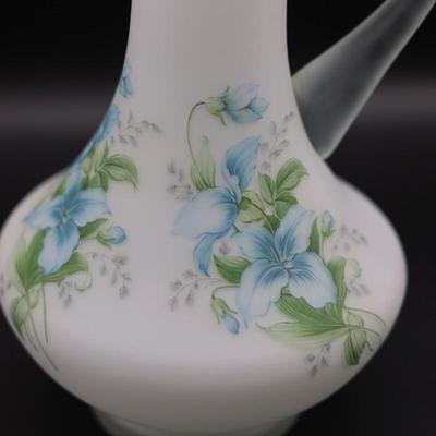 Floral Frosted Glass Pitcher Made in Italy