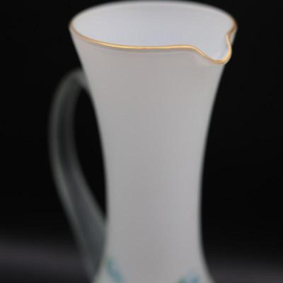 Floral Frosted Glass Pitcher Made in Italy