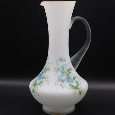 Floral Frosted Glass Pitcher Made in Italy