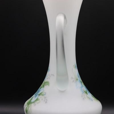 Floral Frosted Glass Pitcher Made in Italy