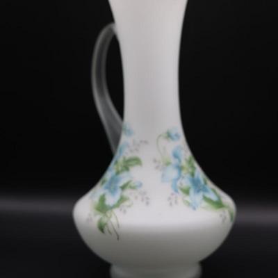 Floral Frosted Glass Pitcher Made in Italy