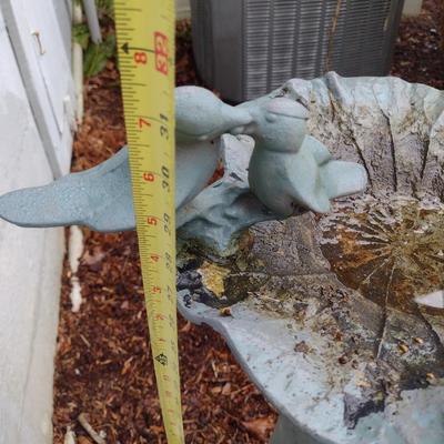 Metal Bird Bath on Pedestal Double Bird Accent