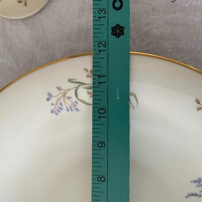 Vintage Eschenbach Bavaria Germany Flowers Floral Gold Rim large plate, 2 jars with lids