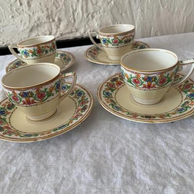 Antique Edwardian Grindley Tunstall English Demitasse China Cup & Saucer Set