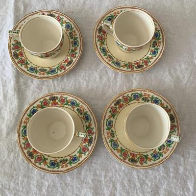 Antique Edwardian Grindley Tunstall English Demitasse China Cup & Saucer Set