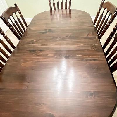 Vtg. Seven (7) Piece Solid Wood Dining Room Table & Chairs ~ * Read Details