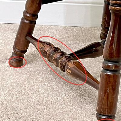 Vtg. Seven (7) Piece Solid Wood Dining Room Table & Chairs ~ * Read Details