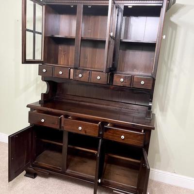 Solid Wood 2 Piece Step Back China Cupboard ~ *Read Details