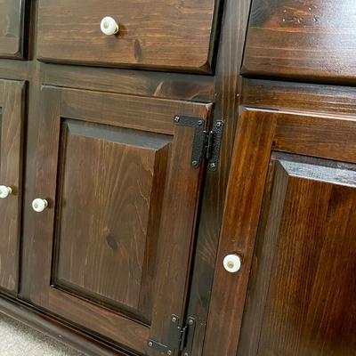 Solid Wood 2 Piece Step Back China Cupboard ~ *Read Details