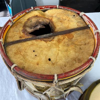 U853 Antique British Regimental Brass Drum, Vintage Mastro Snare & Kids Drum