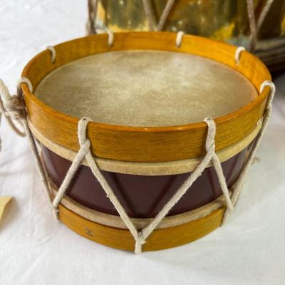 U853 Antique British Regimental Brass Drum, Vintage Mastro Snare & Kids Drum