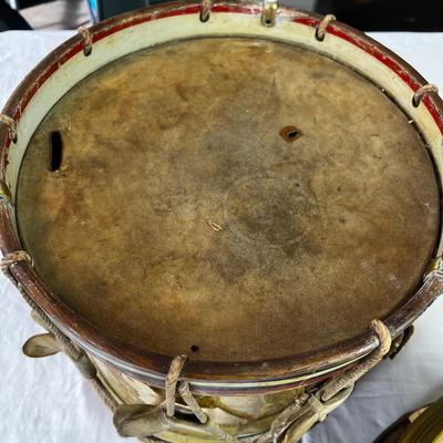 U853 Antique British Regimental Brass Drum, Vintage Mastro Snare & Kids Drum