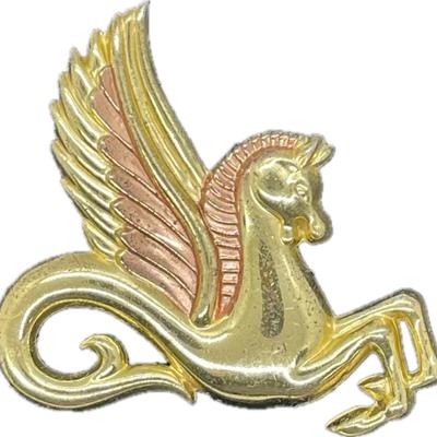 Monet Sterling Silver & Rose Gold Vermeil Pegasus Winged Horse Brooch Pin