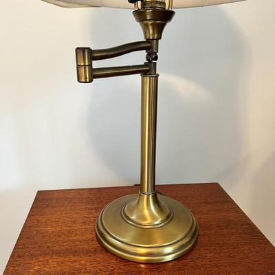 Vintage Swing Arm Brass Table Lamp 24" Tall