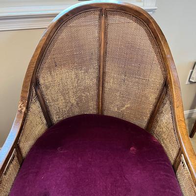 Pair of Mid Century Cane Back Vintage Chairs