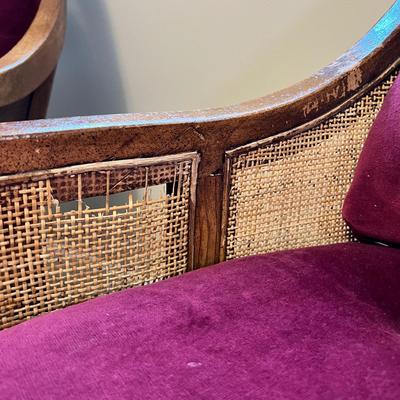 Pair of Mid Century Cane Back Vintage Chairs