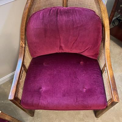 Pair of Mid Century Cane Back Vintage Chairs