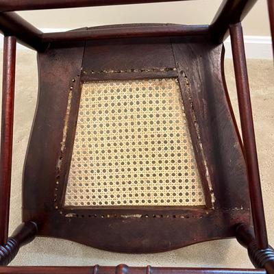 Vintage Art Nouveau Cane Seat Chair