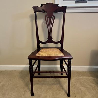 Vintage Art Nouveau Cane Seat Chair