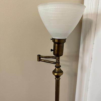 Vintage National Lighting Brass Swing Arm Floor Lamp