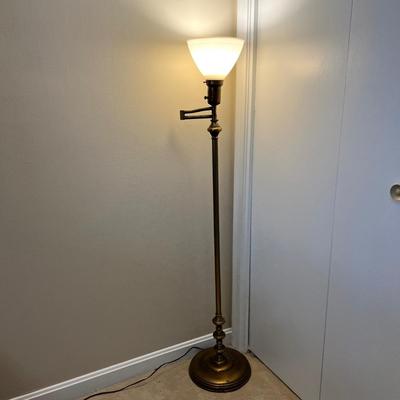 Vintage National Lighting Brass Swing Arm Floor Lamp