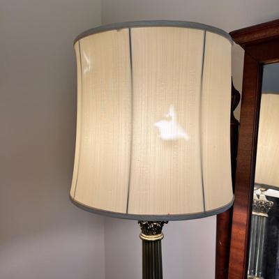 Tall Brass Corinthian Column Table Lamp